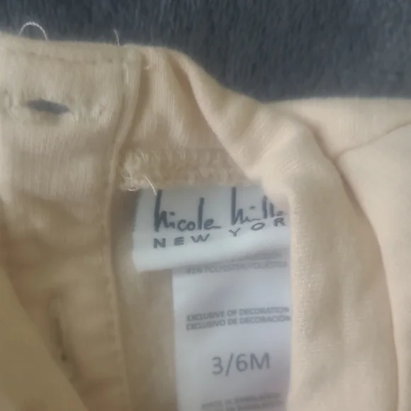 Nicole Miller Cream Twin Set Top with Black Accents And Faux Leather Pants - Picture 4 of 8